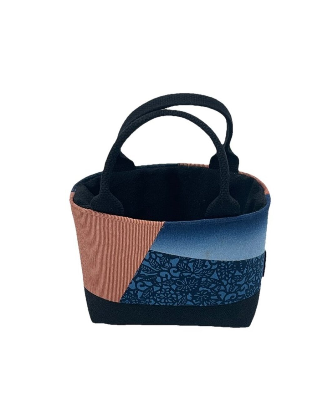 Artisan Patchwork Mini Tote Bag Japanese Bento Styel Fabric Lunch Purse